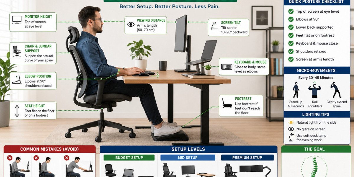 Desk Setup for Back Pain at Home | Ergonomic Home Office Guide 2026